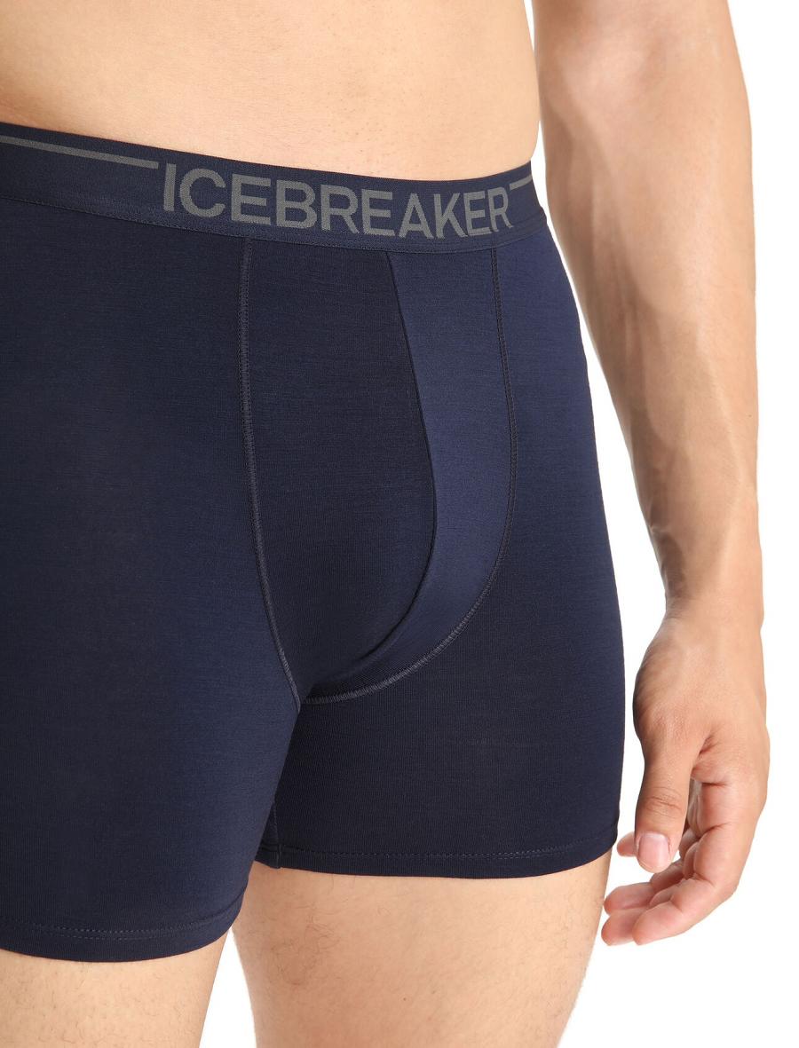 Icebreaker Merino Anatomica Boxers Férfi Fehérnemű Sötétkék | HU 1315QMAZ